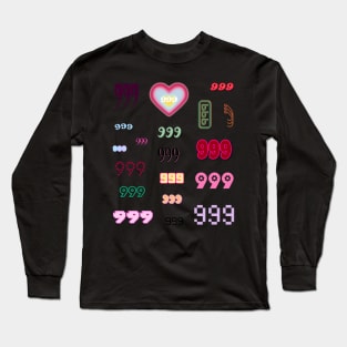 999 angel number aesthetic pack colorful Long Sleeve T-Shirt